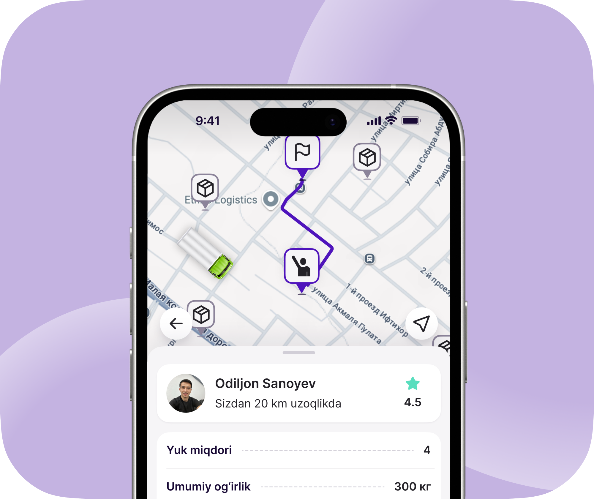 Yetkazib berishni ilovada nazorat qilasiz